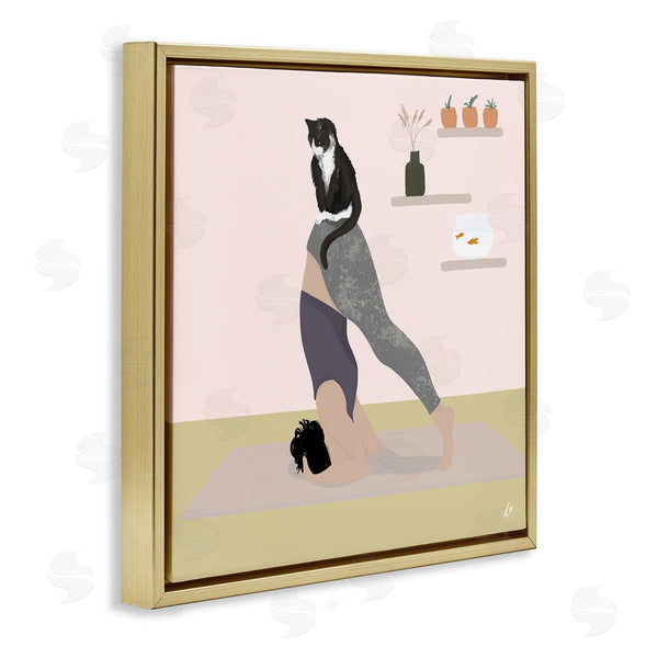 Stupell Industries Lydia Orange | Downward Cat Yoga Pose