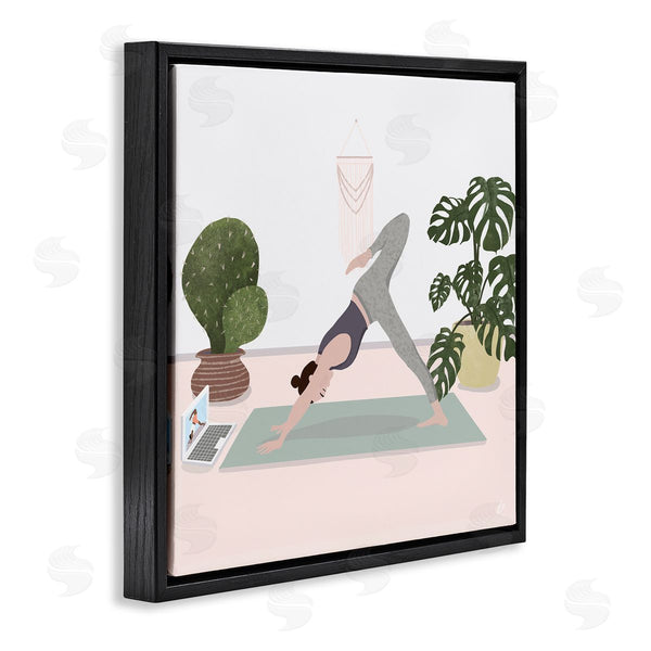 Stupell Industries Lydia Orange | Yoga Stretches With Plants
