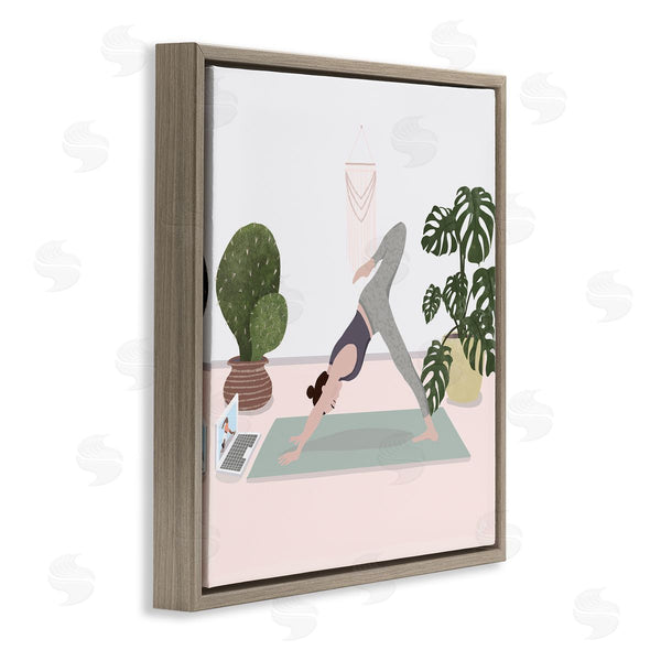 Stupell Industries Lydia Orange | Yoga Stretches With Plants