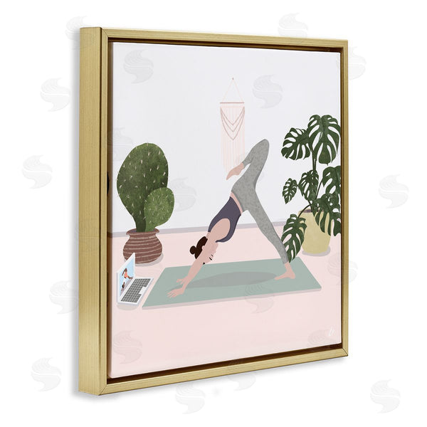 Stupell Industries Lydia Orange | Yoga Stretches With Plants