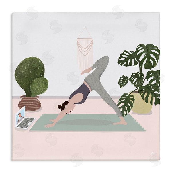 stupell industries Lydia Orange | Yoga Stretches with Plants