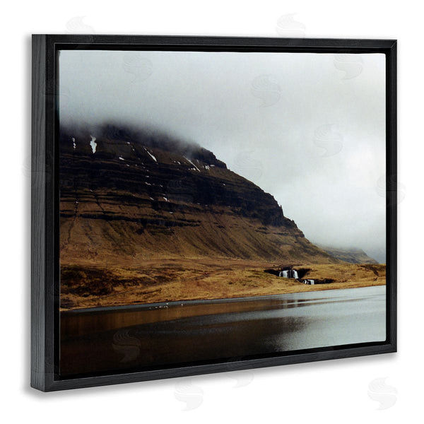 Stupell Industries Lynann Colligan | Lake Side Cliffs Looming Fog Plateau Landscape Wall Art