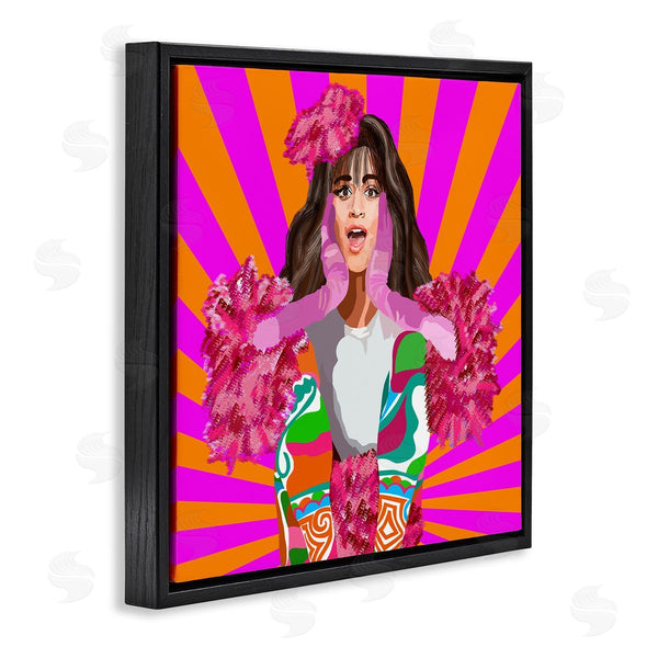 Stupell Industries Lynnda Rakos | Bold Pink Orange Stripes Camilla Fashion Outfit Wall Art