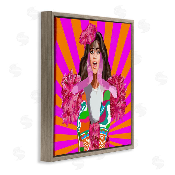 Stupell Industries Lynnda Rakos | Bold Pink Orange Stripes Camilla Fashion Outfit Wall Art