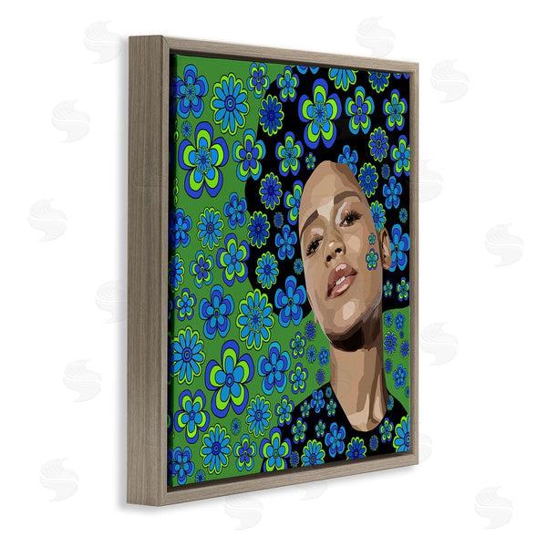 Stupell Industries Lynnda Rakos | Flower Girl Retro Blue & Green Wall Art