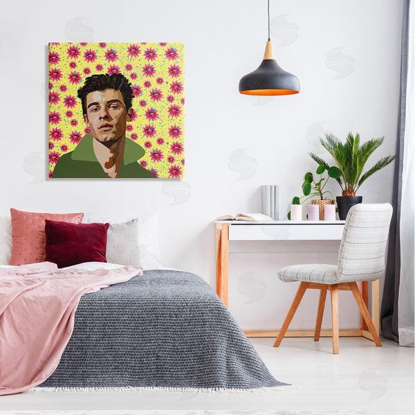 Stupell Industries Lynnda Rakos | Groovy Yellow Floral Pattern Modern Mendes Portrait Wall Art