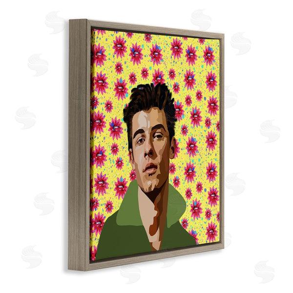 Stupell Industries Lynnda Rakos | Groovy Yellow Floral Pattern Modern Mendes Portrait Wall Art