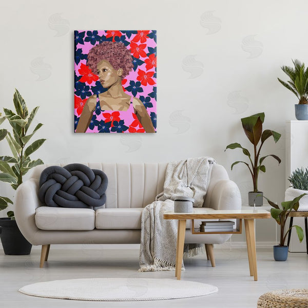 Stupell Industries Lynnda Rakos | Modern Vivid Flower Pattern Woman Wall Art