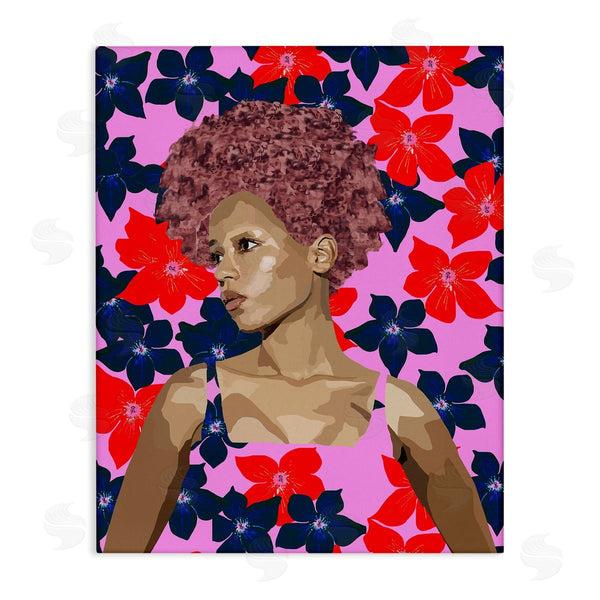 stupell industries Lynnda Rakos | Modern Vivid Flower Pattern Woman Wall Art