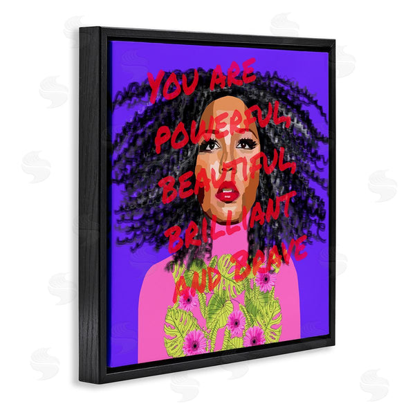 Stupell Industries Lynnda Rakos | Powerful Beautiful Brave Motivational Text Vivid Floral Wall Art