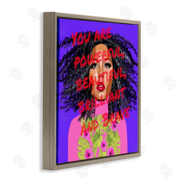 Stupell Industries Lynnda Rakos | Powerful Beautiful Brave Motivational Text Vivid Floral Wall Art