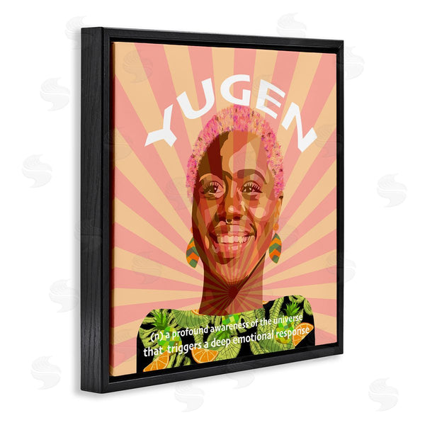 Stupell Industries Lynnda Rakos | Yugen Definition Text Smiling Woman Floral Stripes Wall Art