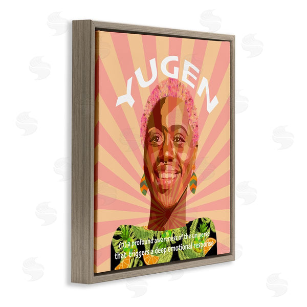 Stupell Industries Lynnda Rakos | Yugen Definition Text Smiling Woman Floral Stripes Wall Art