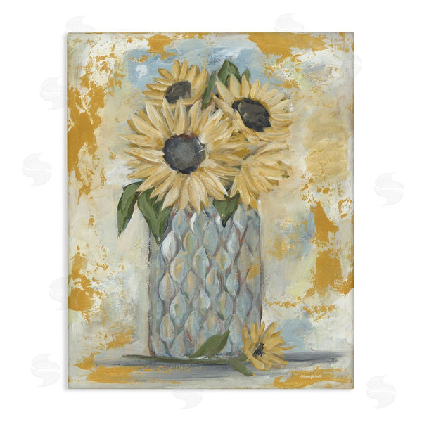 stupell industries Mackenzie Kissell | Rustic Weathered Sunflower Vase Wall Art