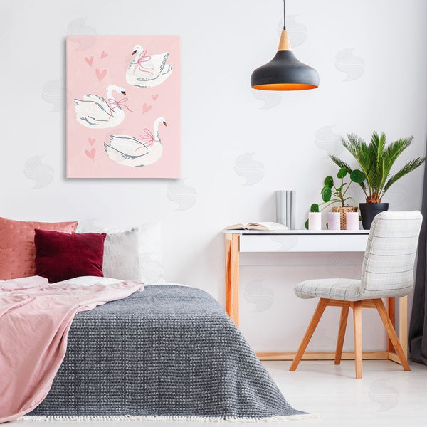 Stupell Industries Macu Barreto | Pastel Ribbons On Swans Wall Art