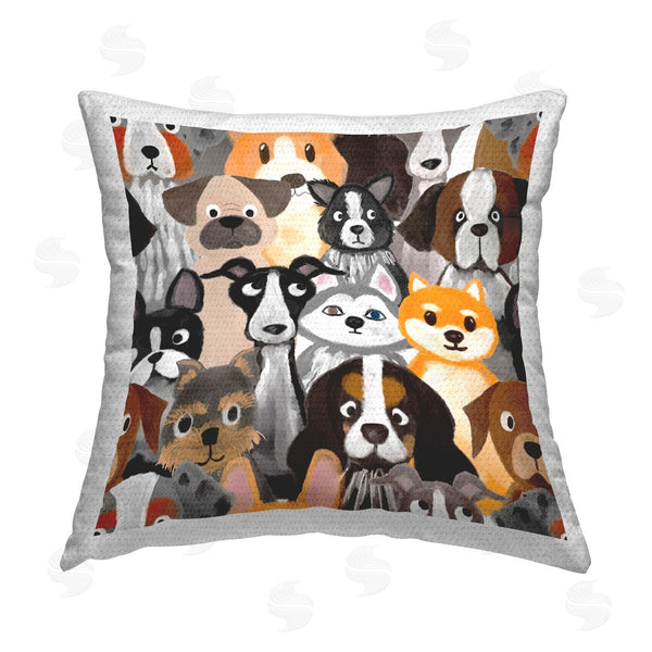 Stupell Industries Madelen Klingeroth | Fun Various Dogs Printed Throw Pillow