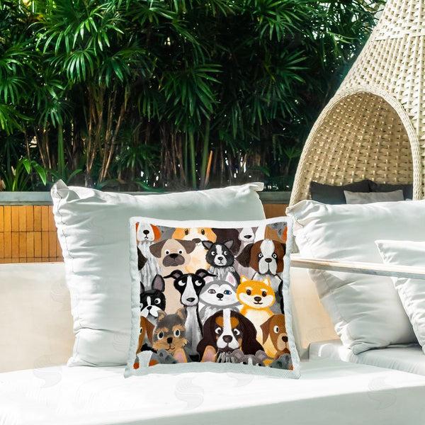 Stupell Industries Madelen Klingeroth | Fun Various Dogs Printed Throw Pillow