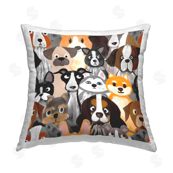 stupell industries Madelen Klingeroth | Fun Various Dogs Printed Throw Pillow