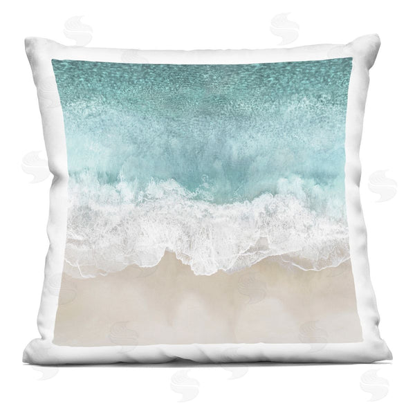 stupell industries Maggie Olsen | Aerial Beach Waves View Printed Throw Pillow