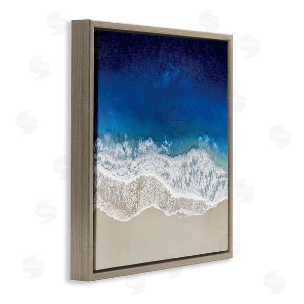 Stupell Industries Maggie Olsen | Clear Blue Ocean Tropical Beach Aerial View Wall Art