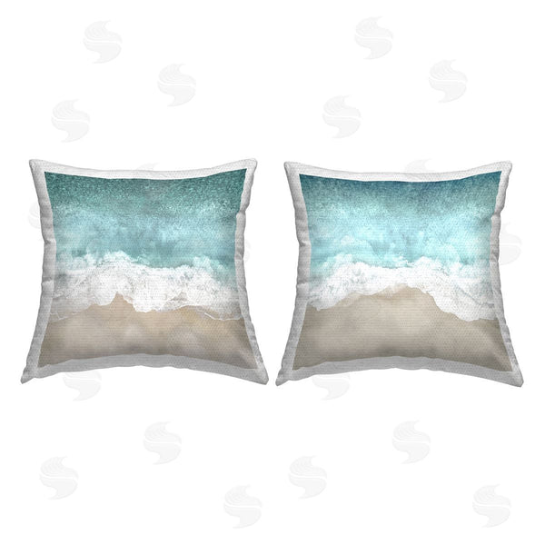 Stupell Industries Maggie Olsen | Crashing Waves Beach Shore Printed Throw Pillow Set