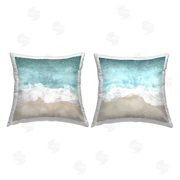 stupell industries Maggie Olsen | Crashing Waves Beach Shore Printed Throw Pillow Set