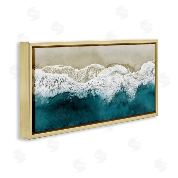 Stupell Industries Maggie Olsen | Foamy Beach Coast Deep Ocean Wall Art