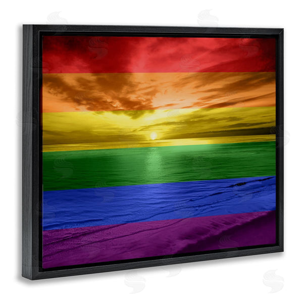 Stupell Industries Maggie Olsen | Rainbow Sunset Beach Wall Art