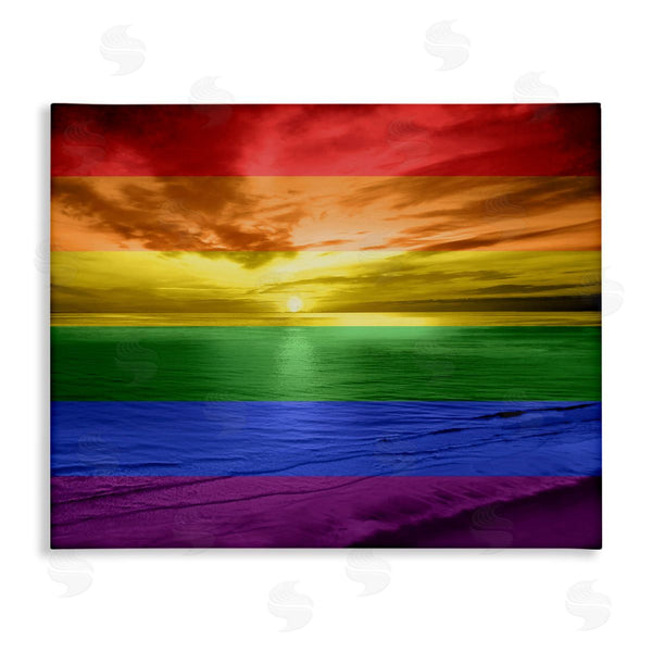 stupell industries Maggie Olsen | Rainbow Sunset Beach Wall Art