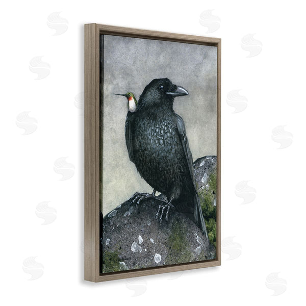 Stupell Industries Maggie Vandewalle | Crow And Hummingbird Perched