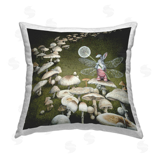 Stupell Industries Maggie Vandewalle | Fairy Bunny On Mushroom Printed Throw Pillow