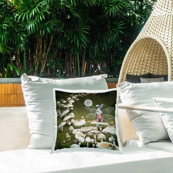 Stupell Industries Maggie Vandewalle | Fairy Bunny On Mushroom Printed Throw Pillow