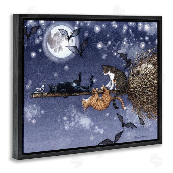 Stupell Industries Maggie Vandewalle | Joyriding Cats On Broom Wall Art