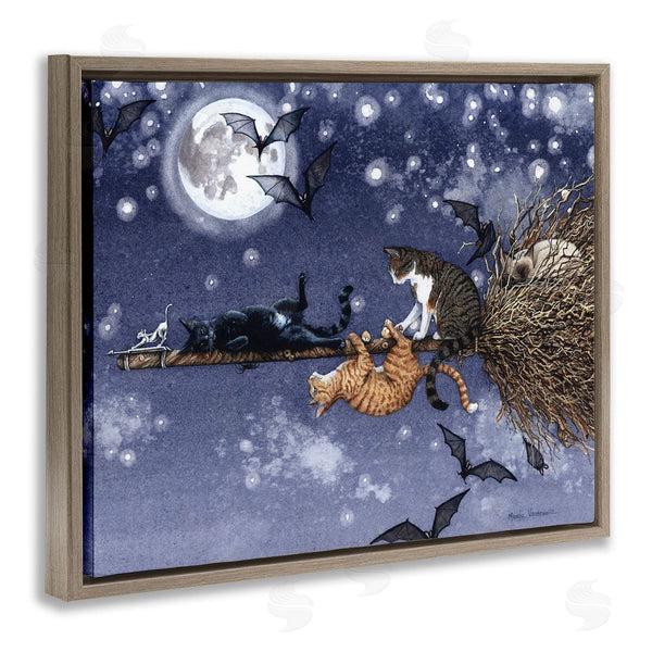 Stupell Industries Maggie Vandewalle | Joyriding Cats On Broom Wall Art