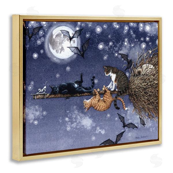 Stupell Industries Maggie Vandewalle | Joyriding Cats On Broom Wall Art