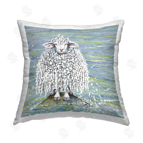 Stupell Industries Maggie Vandewalle | Modern Sheep Abstract Splash Printed Throw Pillow