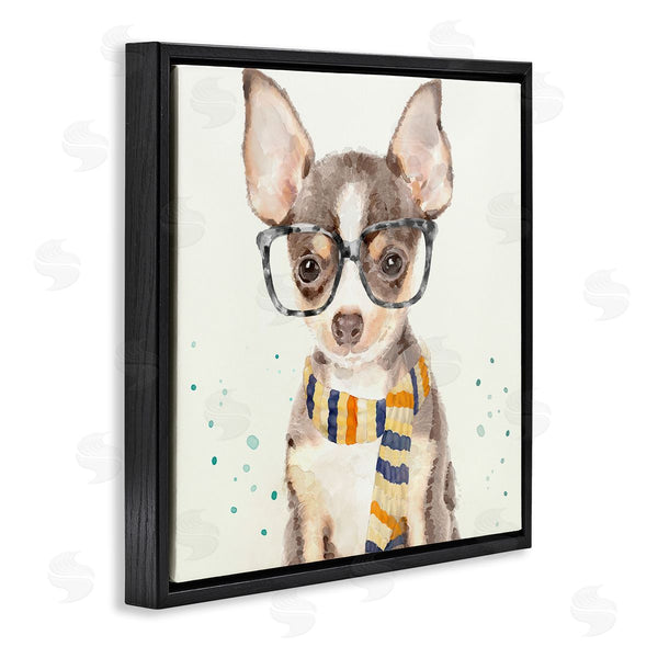 Stupell Industries Main Line Art & Design | Hipster Chihuahua Puppy Watercolor