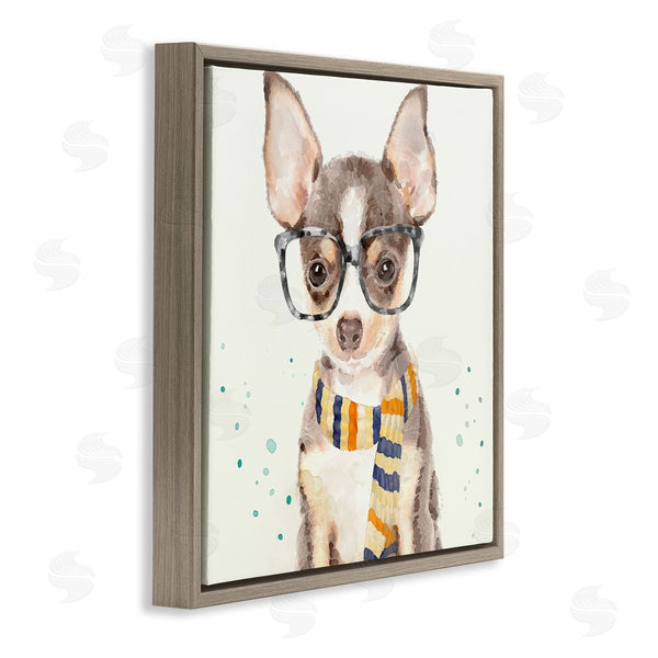 Stupell Industries Main Line Art & Design | Hipster Chihuahua Puppy Watercolor