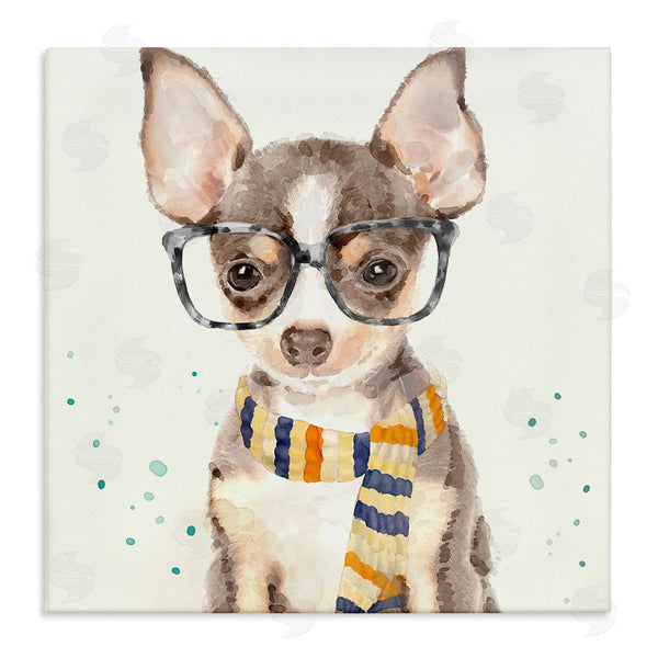 stupell industries Main Line Art & Design | Hipster Chihuahua Puppy Watercolor