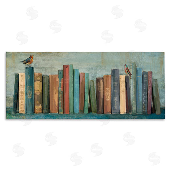stupell industries Main Line Studio | Books And Birds Bookshelf Wall Art
