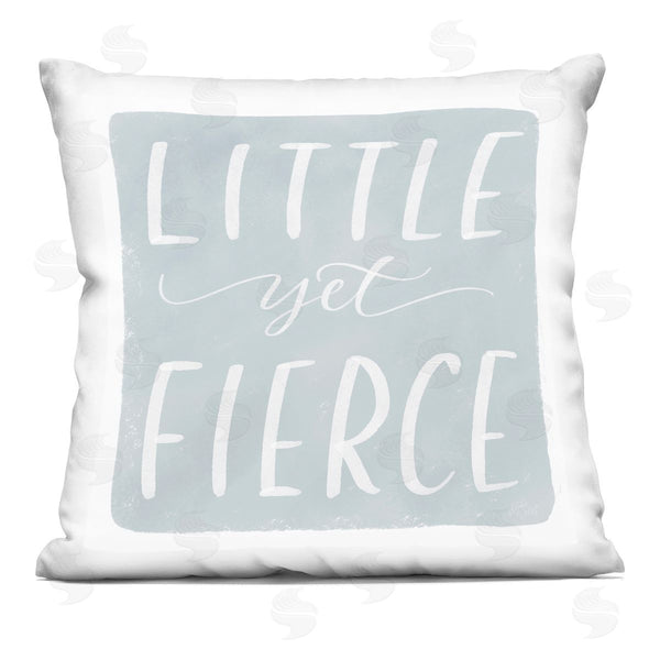 stupell industries MakeWells | Little Yet Fierce Blue Nursery Printed Throw Pillow