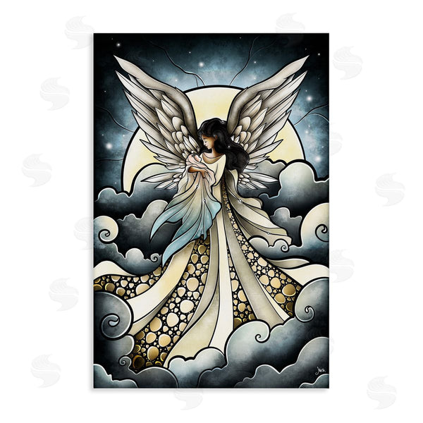 stupell industries Mandie Manzano | Classic Angel & Baby in Clouds Wall Art