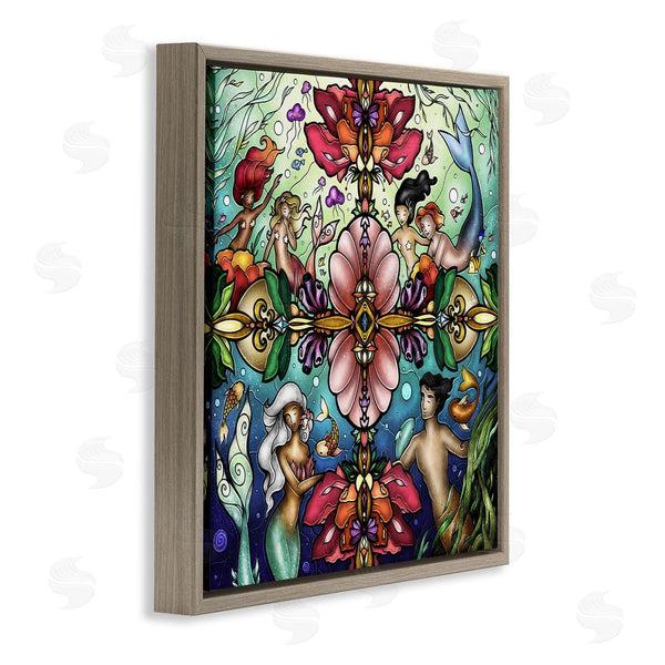 Stupell Industries Mandie Manzano | Detailed Stain Glass Style Mermaids