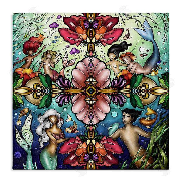 stupell industries Mandie Manzano | Detailed Stain Glass Style Mermaids