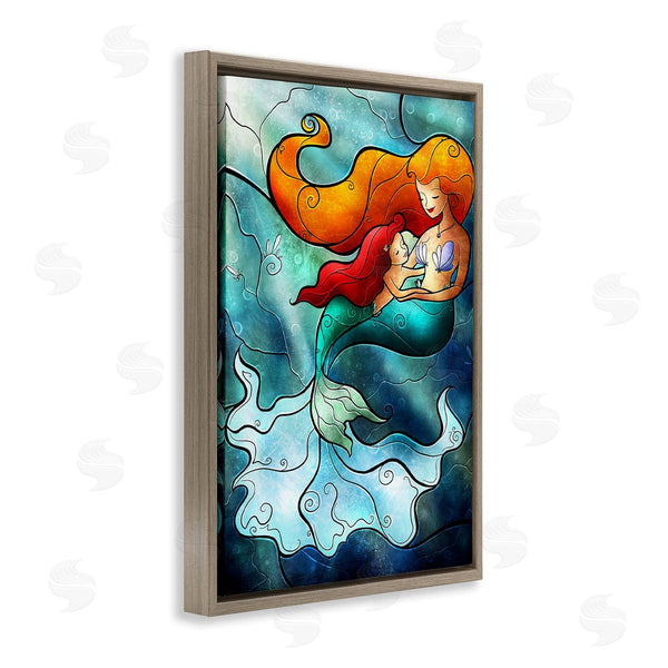 Stupell Industries Mandie Manzano | Mermaid & Child Stained Glass Style Wall Art
