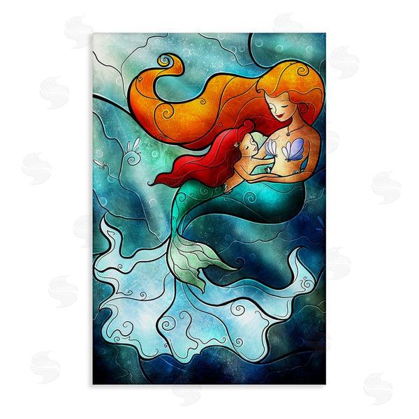 stupell industries Mandie Manzano | Mermaid & Child Stained Glass Style Wall Art