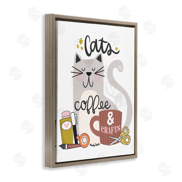 Stupell Industries Mandy Ford Art + Illustration | Cats Coffee & Crafts