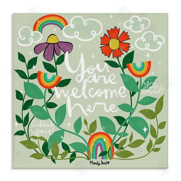 stupell industries Mandy Ford Art + Illustration | Comforting Welcome Here Phrases Wall Art