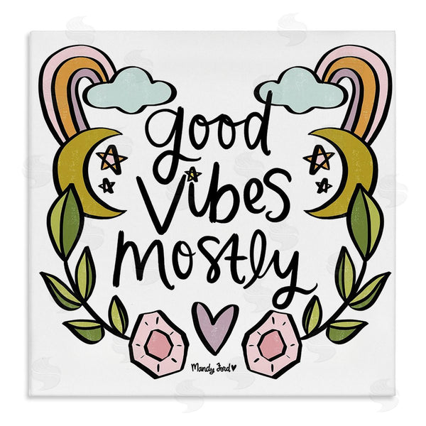 stupell industries Mandy Ford Art + Illustration | Good Vibes Mostly Wall Art