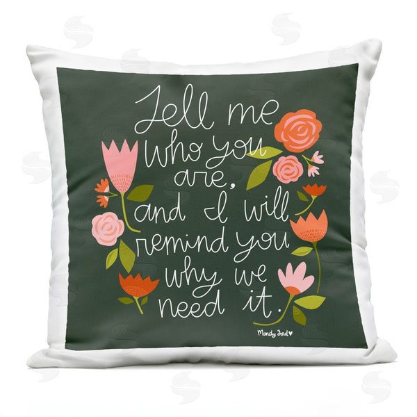 Stupell Industries Mandy Ford Art + Illustration | Inspiring Quote With Florals Printed Throw Pillow